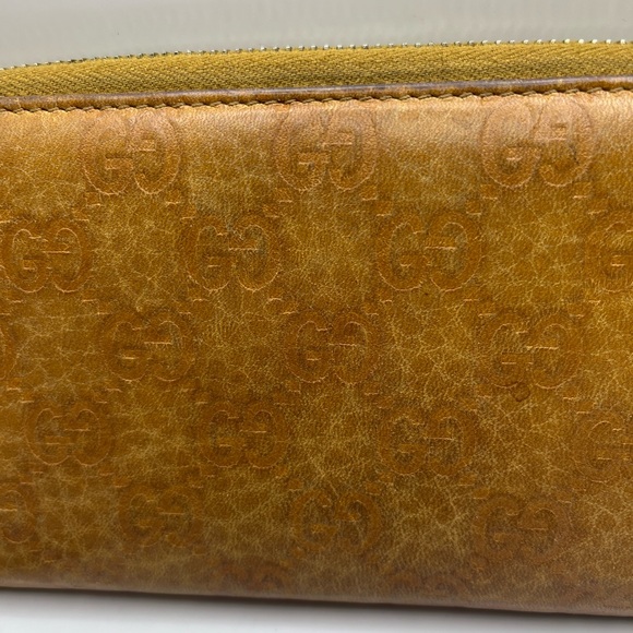 Gucci Brown Guccissima Leather Bamboo Tassel Zip Around Wallet - Picture 2 of 7